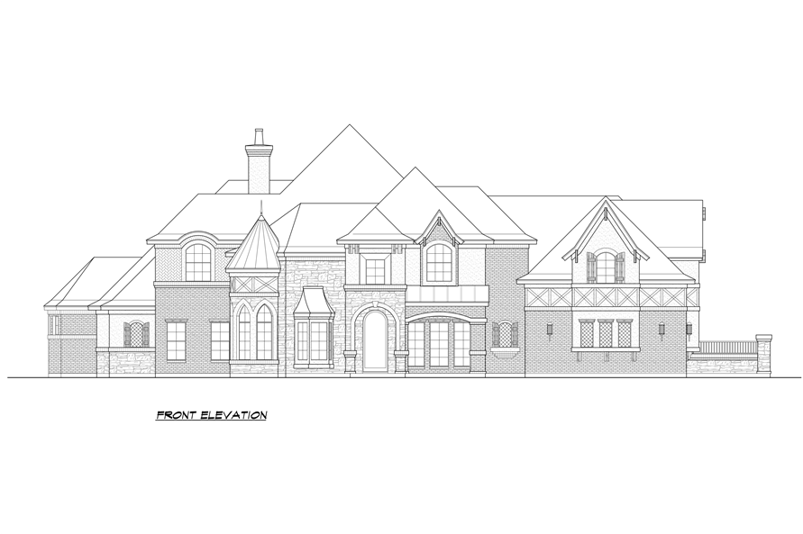 Home Plan Front Elevation of this 4-Bedroom,4691 Sq Ft Plan -195-1293