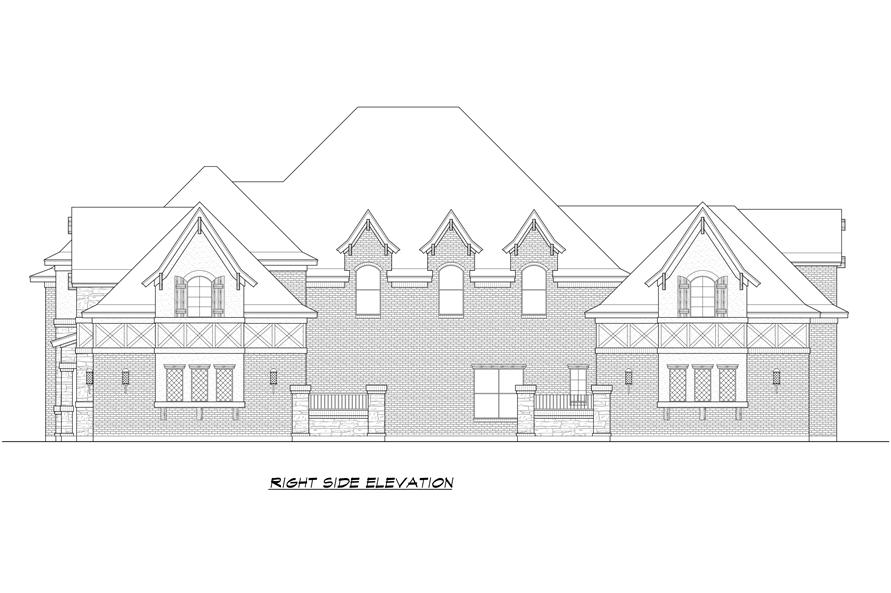 Home Plan Right Elevation of this 4-Bedroom,4691 Sq Ft Plan -195-1293