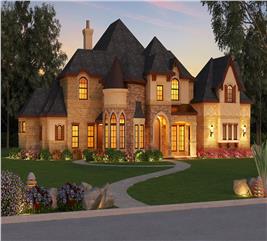 European Manor Home - 4 Bedrm, 4.5 Bath, 4691 Sq Ft - Plan #195-1293