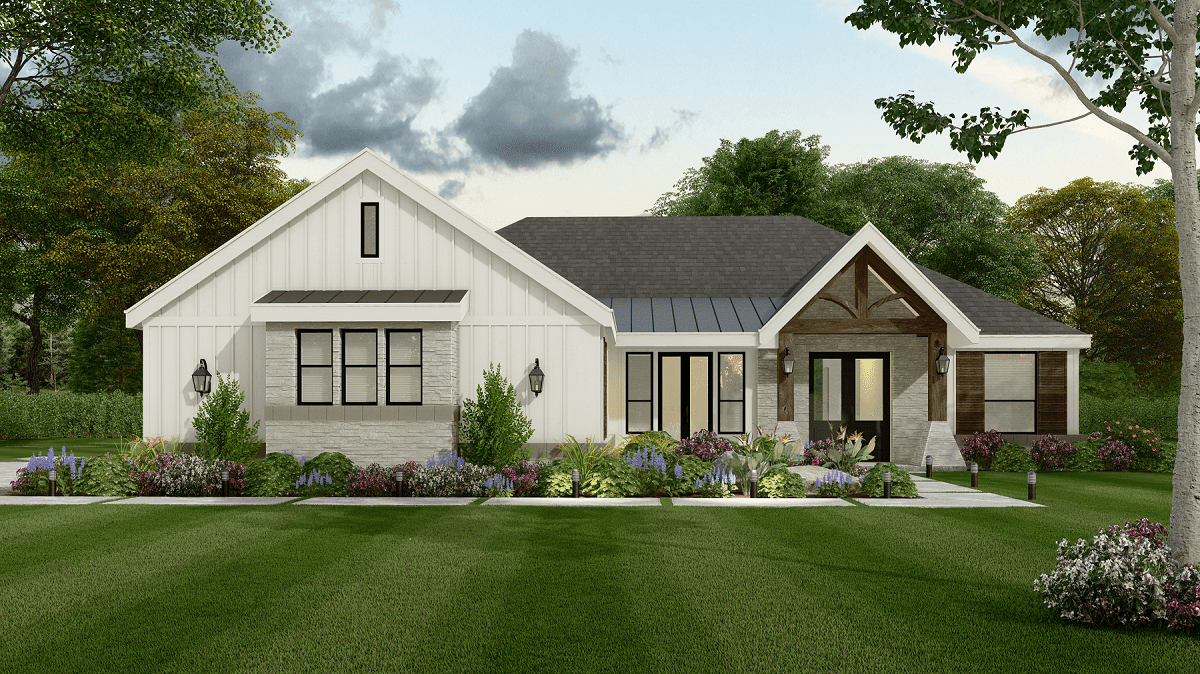 Farmhouse Home Plan - 3 Bedrms, 3.5 Baths - 2294 Sq Ft - #195-1308