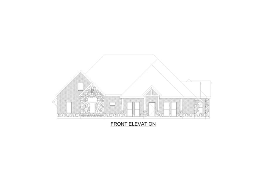 Home Plan Front Elevation of this 4-Bedroom,4166 Sq Ft Plan -195-1309