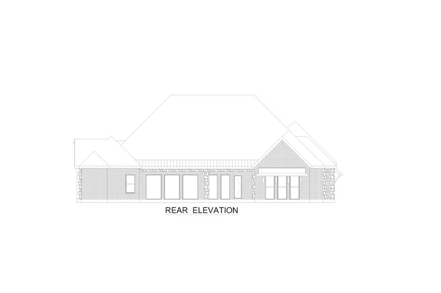 Home Plan Rear Elevation of this 4-Bedroom,4166 Sq Ft Plan -195-1309