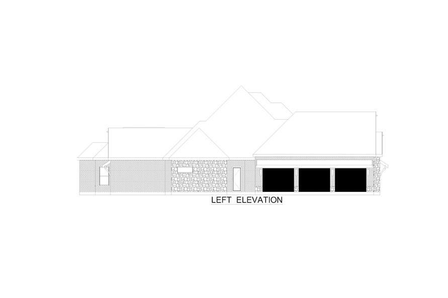 Home Plan Left Elevation of this 4-Bedroom,4166 Sq Ft Plan -195-1309