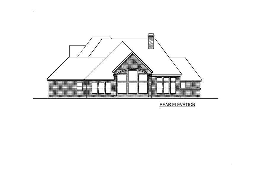 Home Plan Rear Elevation of this 4-Bedroom,3011 Sq Ft Plan -195-1310