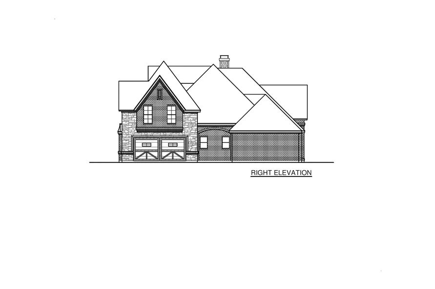 Home Plan Right Elevation of this 4-Bedroom,3011 Sq Ft Plan -195-1310