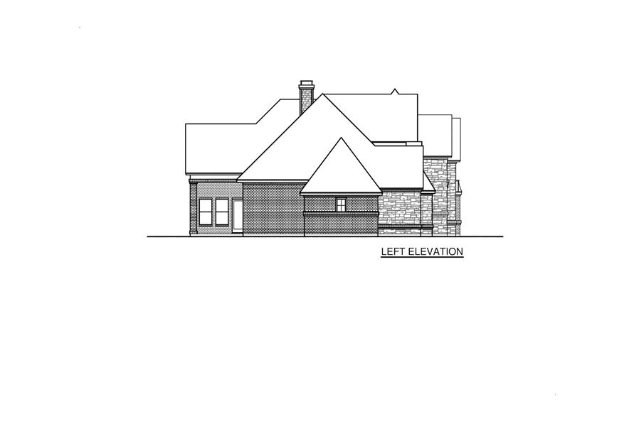 Home Plan Left Elevation of this 4-Bedroom,3011 Sq Ft Plan -195-1310