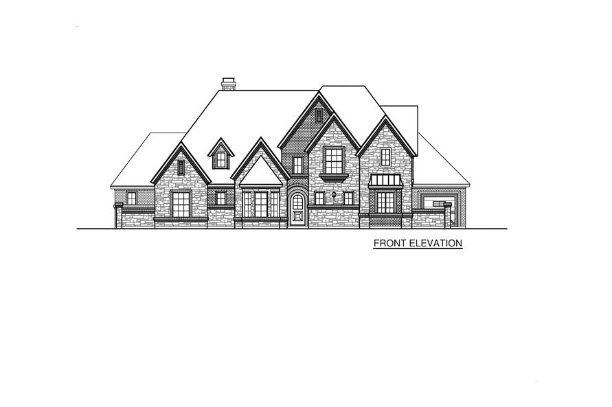 Home Plan Front Elevation of this 4-Bedroom,3011 Sq Ft Plan -195-1310