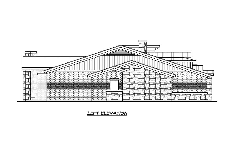 Home Plan Left Elevation of this 3-Bedroom,3041 Sq Ft Plan -195-1314