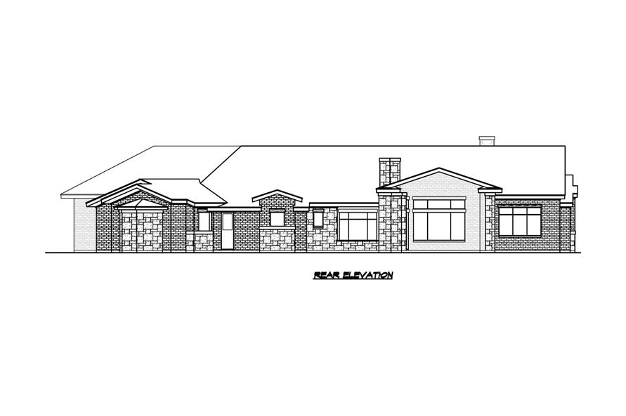 Home Plan Rear Elevation of this 3-Bedroom,3041 Sq Ft Plan -195-1314