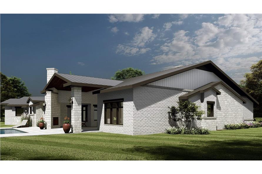 Rear View of this 3-Bedroom,3041 Sq Ft Plan -195-1314