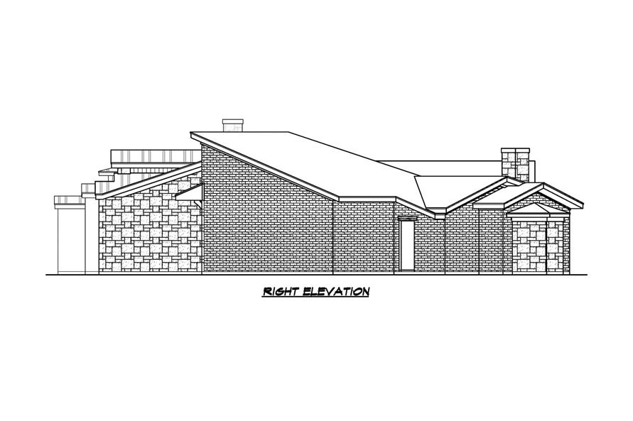 Home Plan Right Elevation of this 3-Bedroom,3041 Sq Ft Plan -195-1314