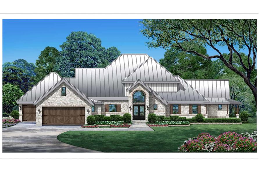 Front View of this 3-Bedroom,3706 Sq Ft Plan -195-1319