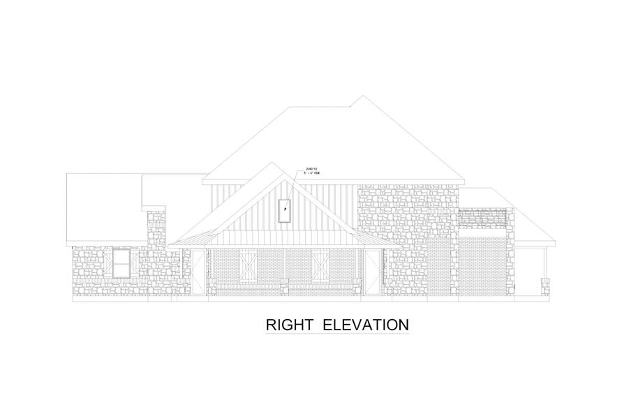 Home Plan Right Elevation of this 3-Bedroom,3706 Sq Ft Plan -195-1319