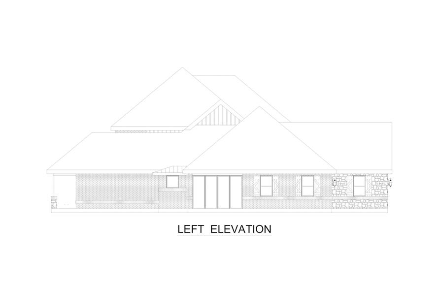 Home Plan Left Elevation of this 3-Bedroom,3706 Sq Ft Plan -195-1319