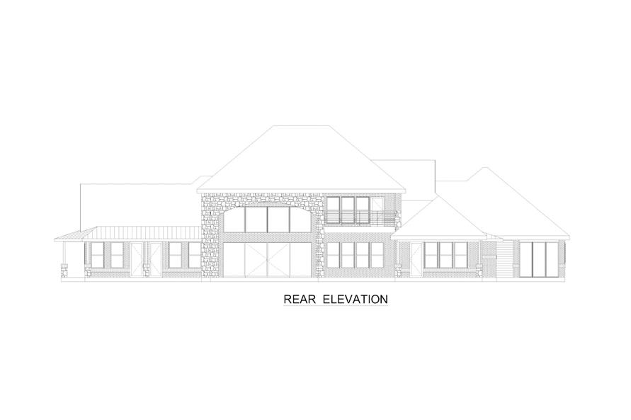 Home Plan Rear Elevation of this 3-Bedroom,3706 Sq Ft Plan -195-1319