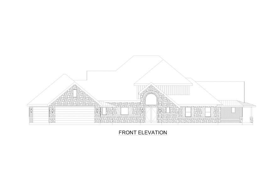 Home Plan Front Elevation of this 3-Bedroom,3706 Sq Ft Plan -195-1319