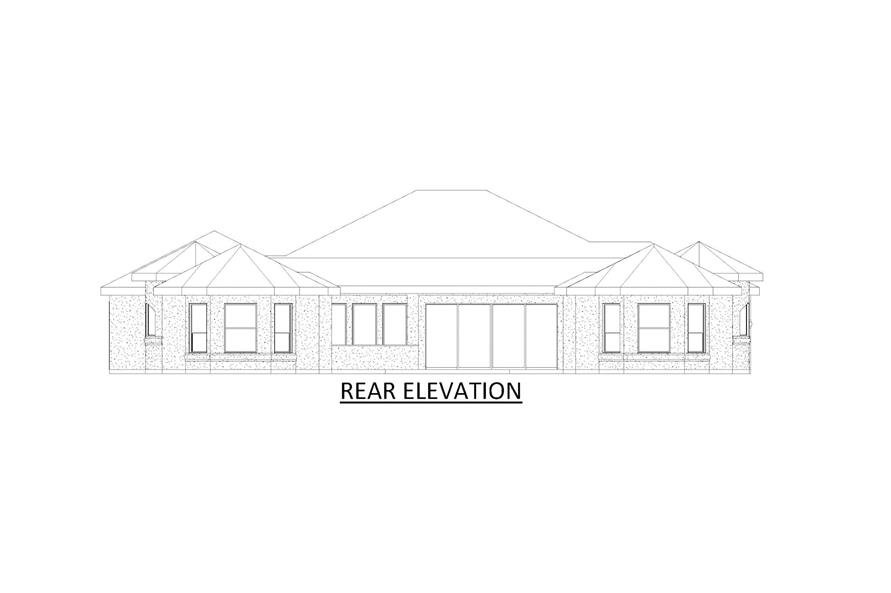 Home Plan Rear Elevation of this 4-Bedroom,3460 Sq Ft Plan -195-1322