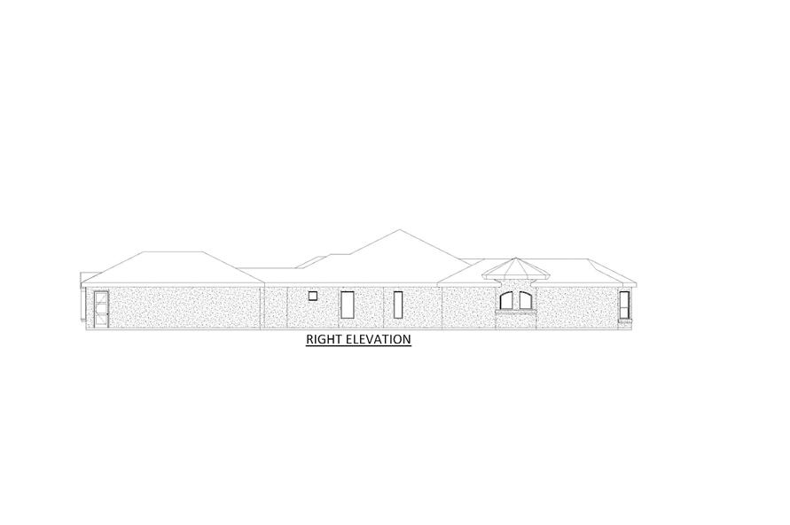 Home Plan Right Elevation of this 4-Bedroom,3460 Sq Ft Plan -195-1322