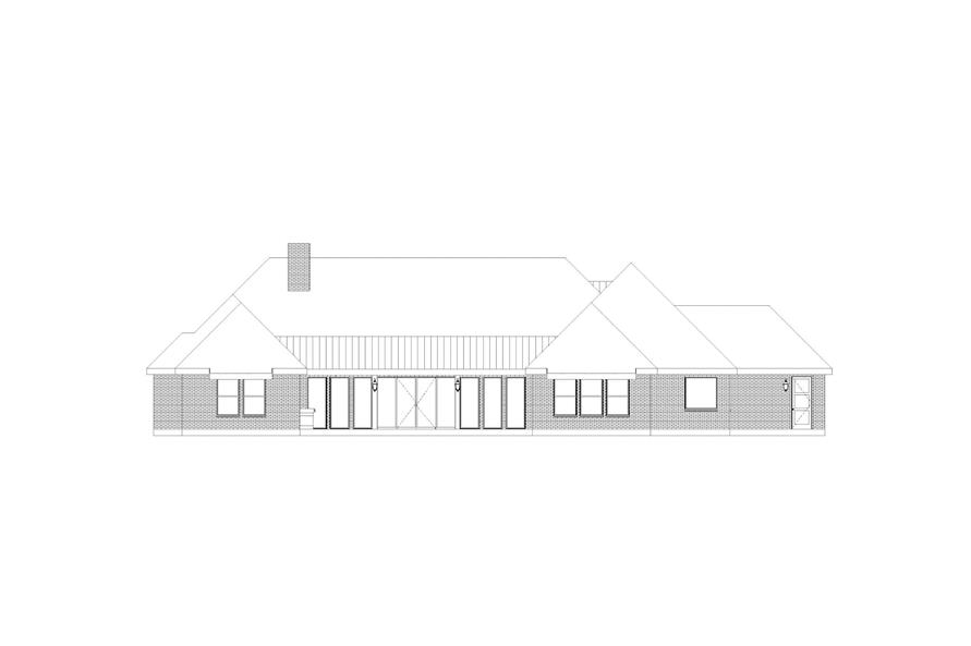 Home Plan Rear Elevation of this 4-Bedroom,4041 Sq Ft Plan -195-1323