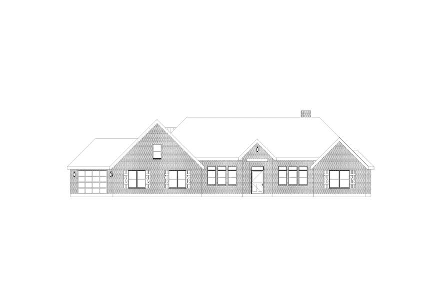 Home Plan Front Elevation of this 4-Bedroom,4041 Sq Ft Plan -195-1323