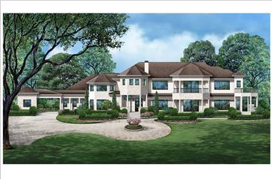 French House Plan - 4 Bedrms, 5.5 Baths - 6642 Sq Ft - #195-1328