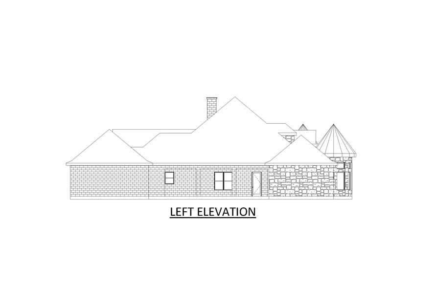 Home Plan Left Elevation of this 5-Bedroom,6146 Sq Ft Plan -195-1329