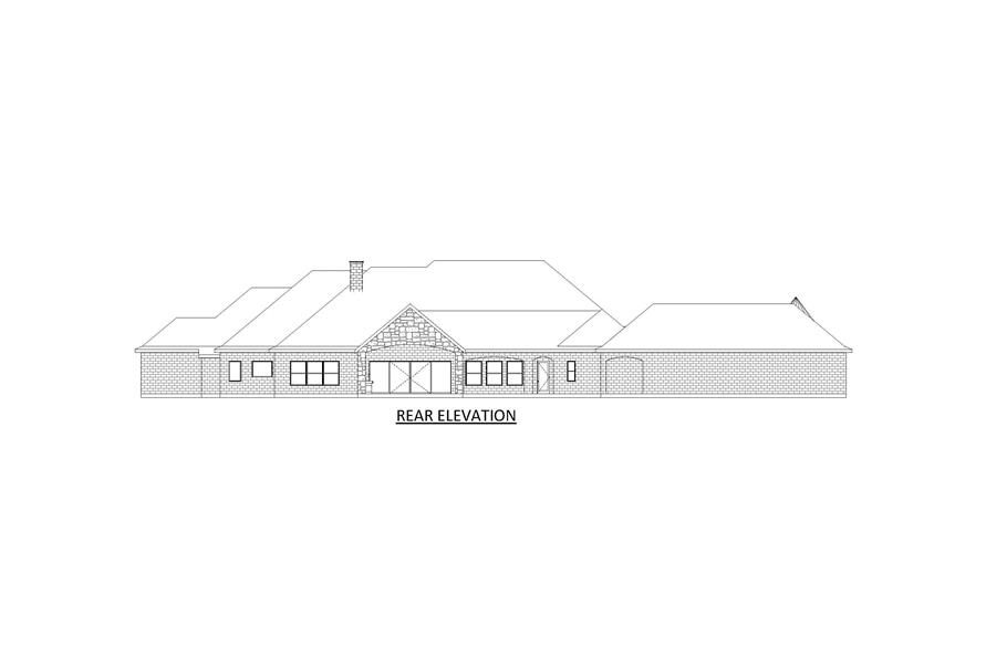 Home Plan Rear Elevation of this 5-Bedroom,6146 Sq Ft Plan -195-1329