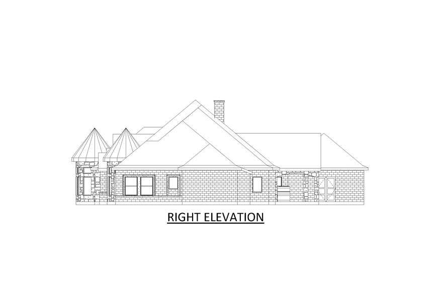 Home Plan Right Elevation of this 5-Bedroom,6146 Sq Ft Plan -195-1329