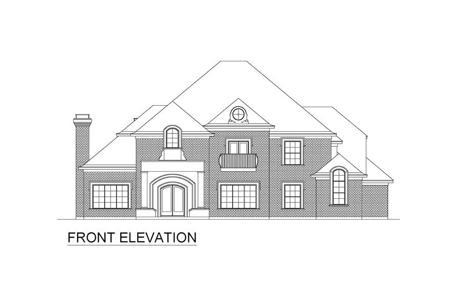 Home Plan Front Elevation of this 4-Bedroom,6280 Sq Ft Plan -195-1332