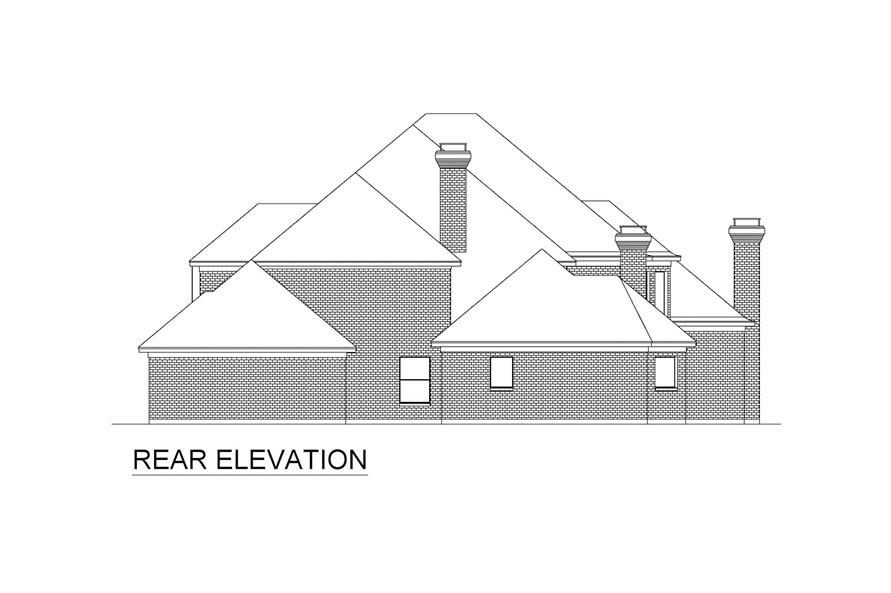 Home Plan Rear Elevation of this 4-Bedroom,6280 Sq Ft Plan -195-1332