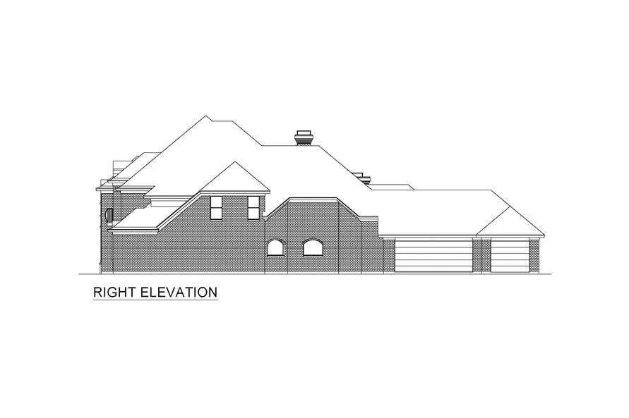 Home Plan Right Elevation of this 4-Bedroom,6280 Sq Ft Plan -195-1332