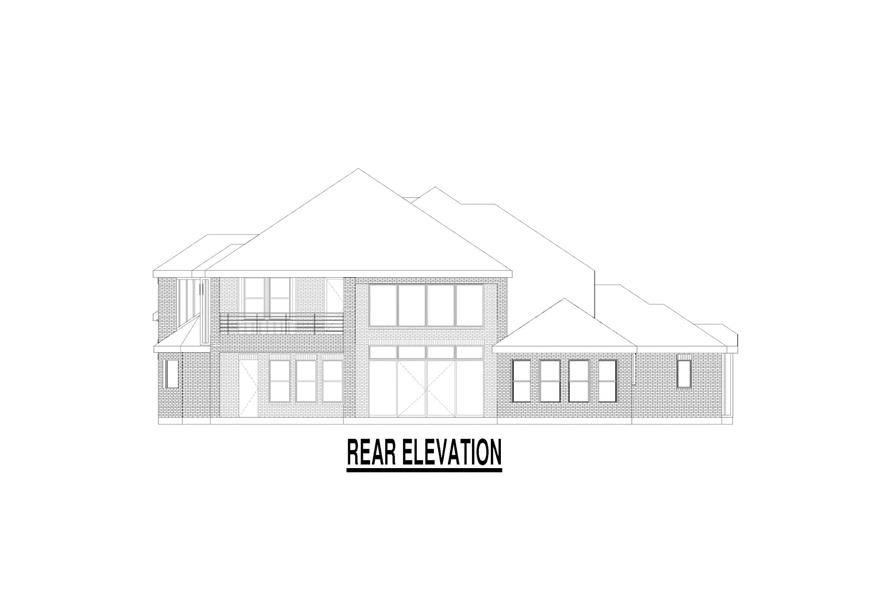 Home Plan Rear Elevation of this 4-Bedroom,4196 Sq Ft Plan -195-1335