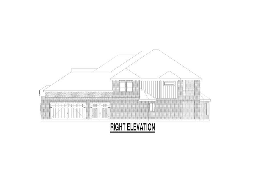 Home Plan Right Elevation of this 4-Bedroom,4196 Sq Ft Plan -195-1335