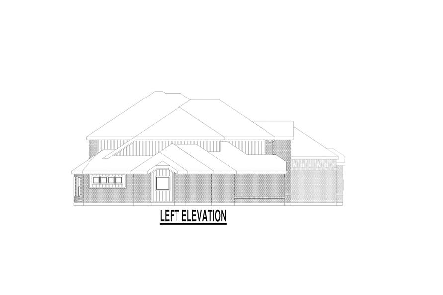 Home Plan Left Elevation of this 4-Bedroom,4196 Sq Ft Plan -195-1335