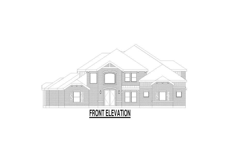 Home Plan Front Elevation of this 4-Bedroom,4196 Sq Ft Plan -195-1335