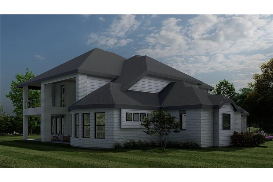 Rear View of this 4-Bedroom,4196 Sq Ft Plan -195-1335