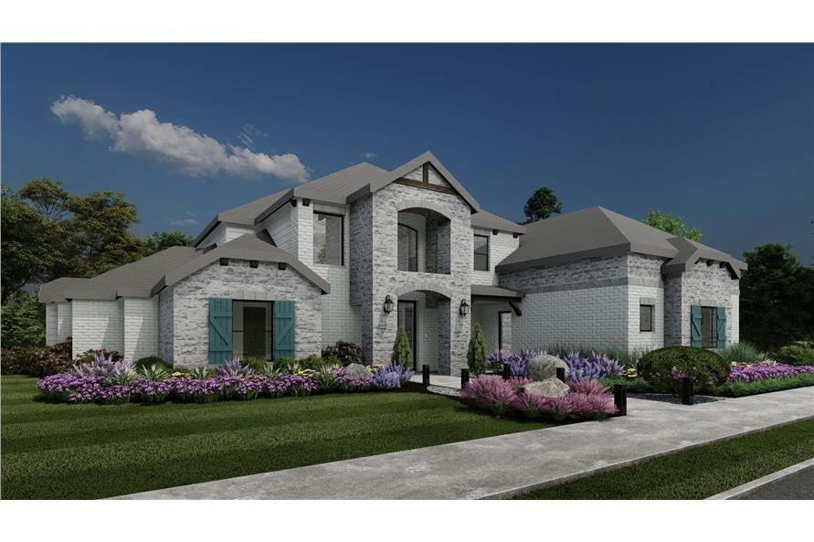 Contemporary Home Plan - 4 Bedrms, 4.5 Baths - 4196 Sq Ft - #195-1335