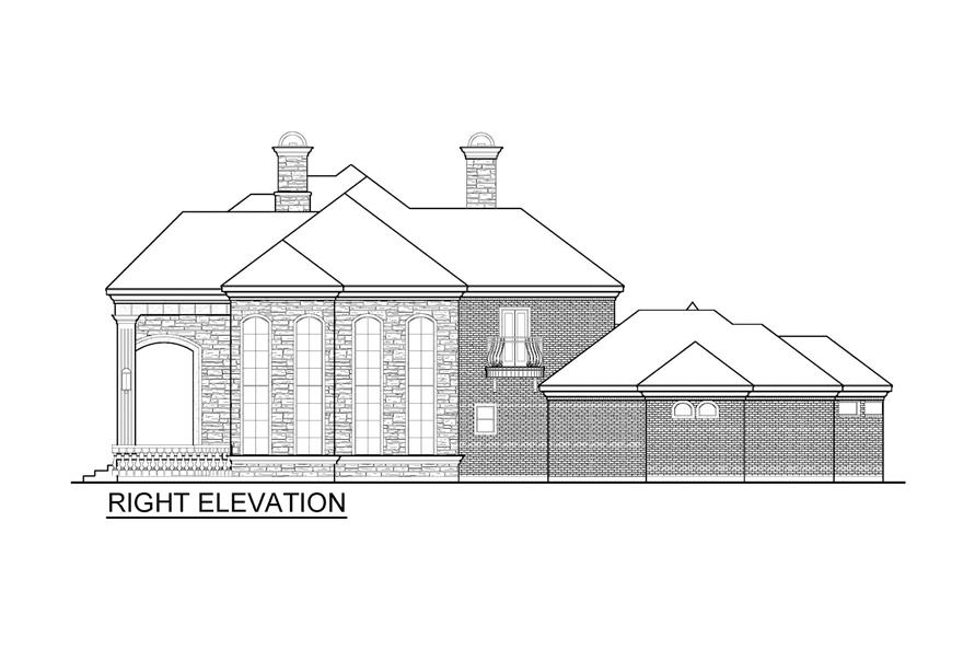 Home Plan Right Elevation of this 5-Bedroom,6242 Sq Ft Plan -195-1336