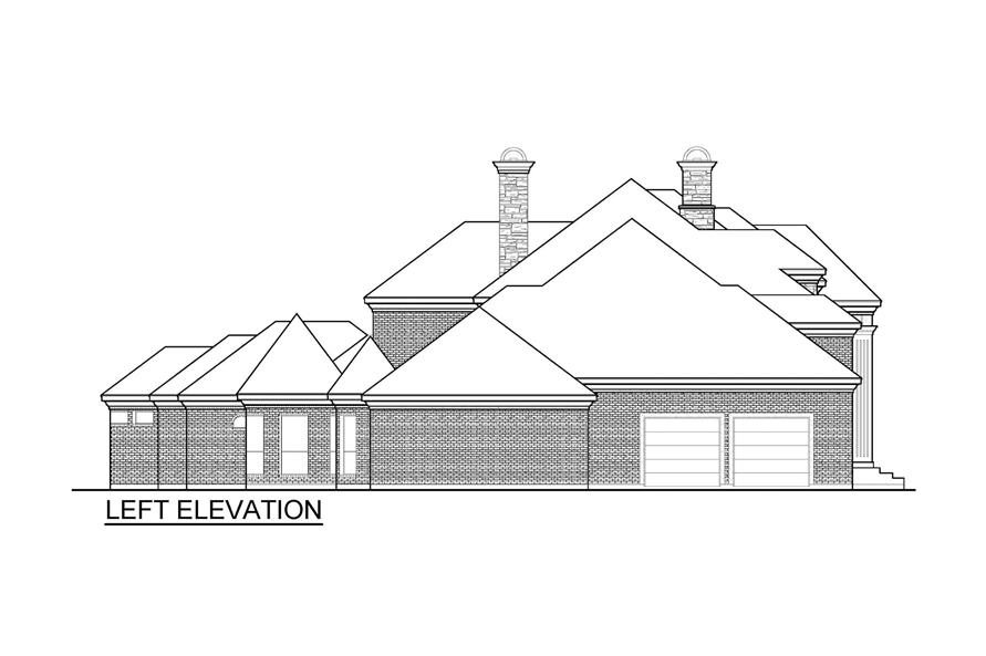 Home Plan Left Elevation of this 5-Bedroom,6242 Sq Ft Plan -195-1336