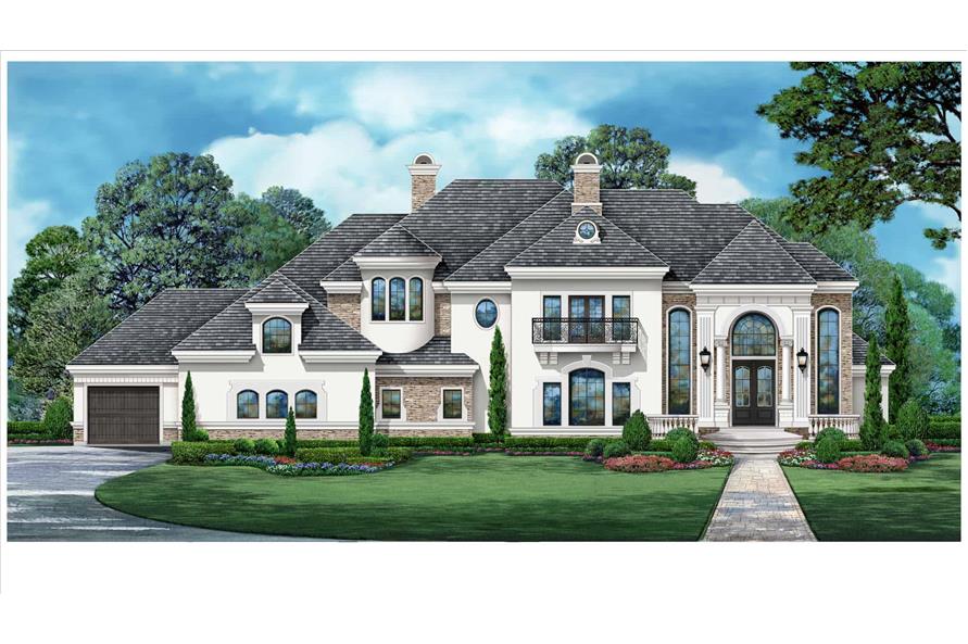 5-Bedroom, 6242 Sq Ft Luxury Home Plan - 195-1336 - Main Exterior