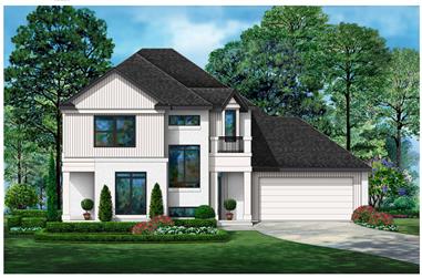 3-Bedroom, 2687 Sq Ft Mediterranean House Plan - 195-1341 - Front Exterior