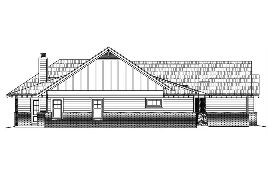 Home Plan Left Elevation of this 3-Bedroom,2100 Sq Ft Plan -196-1017