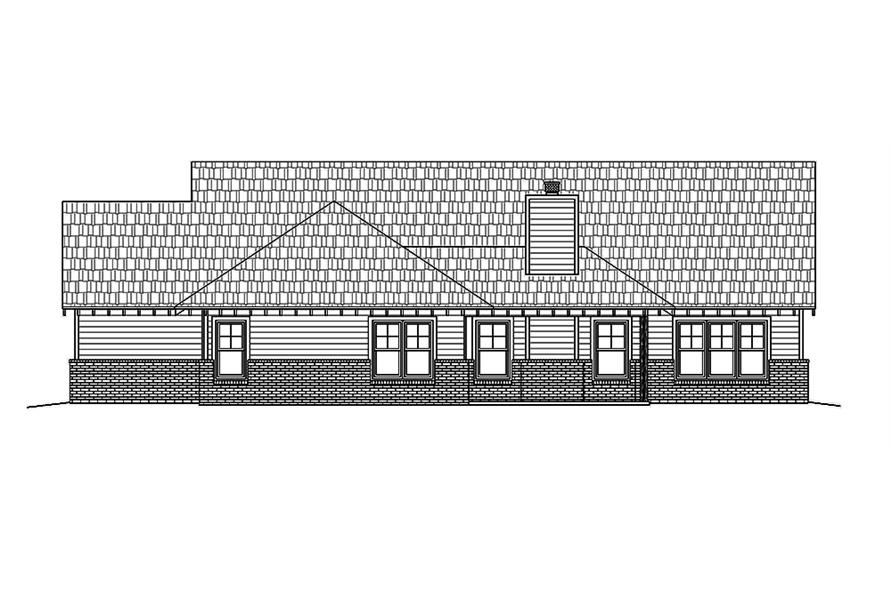 Home Plan Rear Elevation of this 3-Bedroom,2100 Sq Ft Plan -196-1017