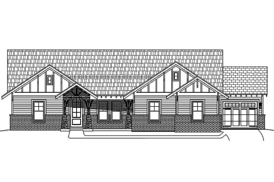 Home Plan Front Elevation of this 3-Bedroom,2100 Sq Ft Plan -196-1017