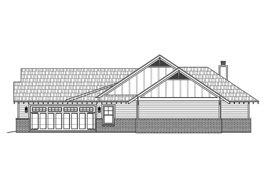 Home Plan Right Elevation of this 3-Bedroom,2100 Sq Ft Plan -196-1017