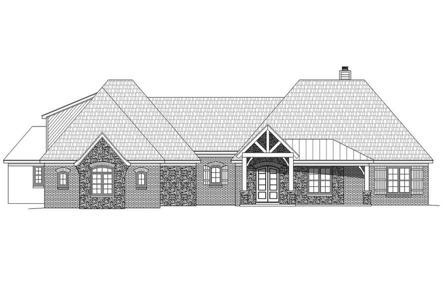 Home Plan Front Elevation of this 3-Bedroom,2700 Sq Ft Plan -196-1041