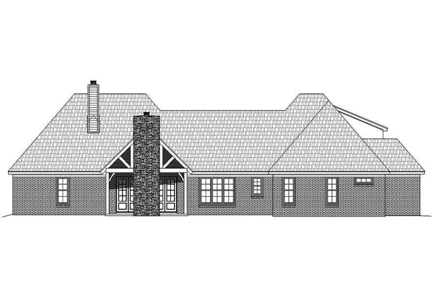 Home Plan Rear Elevation of this 3-Bedroom,2700 Sq Ft Plan -196-1041