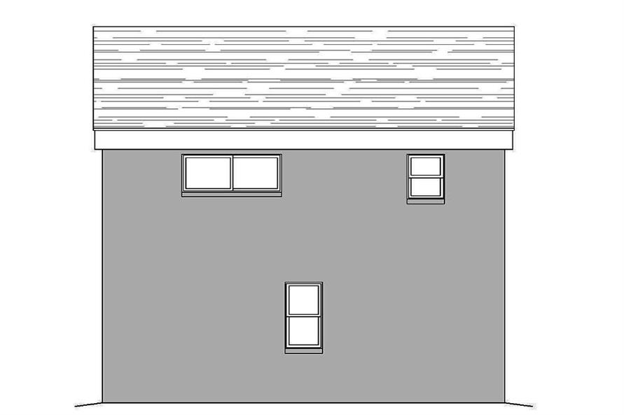 Home Plan Rear Elevation of this 1-Bedroom,820 Sq Ft Plan -196-1049