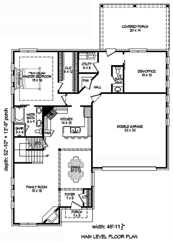 Contemporary Floor Plan - 3 Bedrms, 2.5 Baths - 2622 Sq Ft - #196-1058