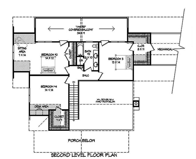 Country Home Plan - 4 Bedrms, 2.5 Baths - 2700 Sq Ft - #196-1059